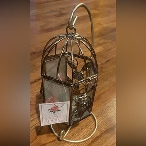 Neat  - Touch if Soring gold tone lantern cage swinging tealight candle holder
